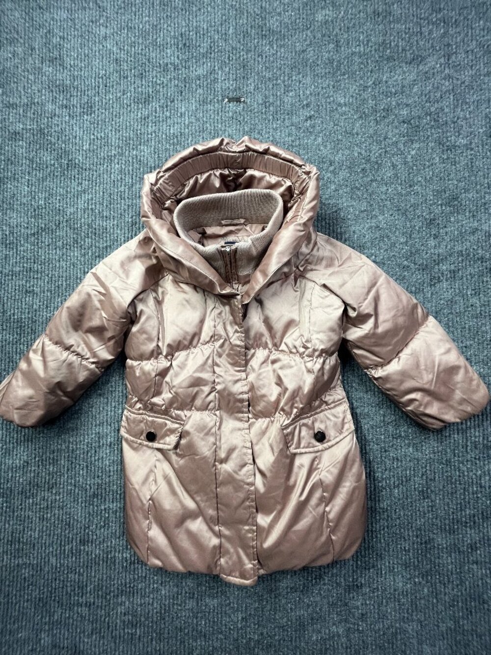 Gap Kids Girls Winter Puffer Coat Champagne Pink Rose XS (4-5)